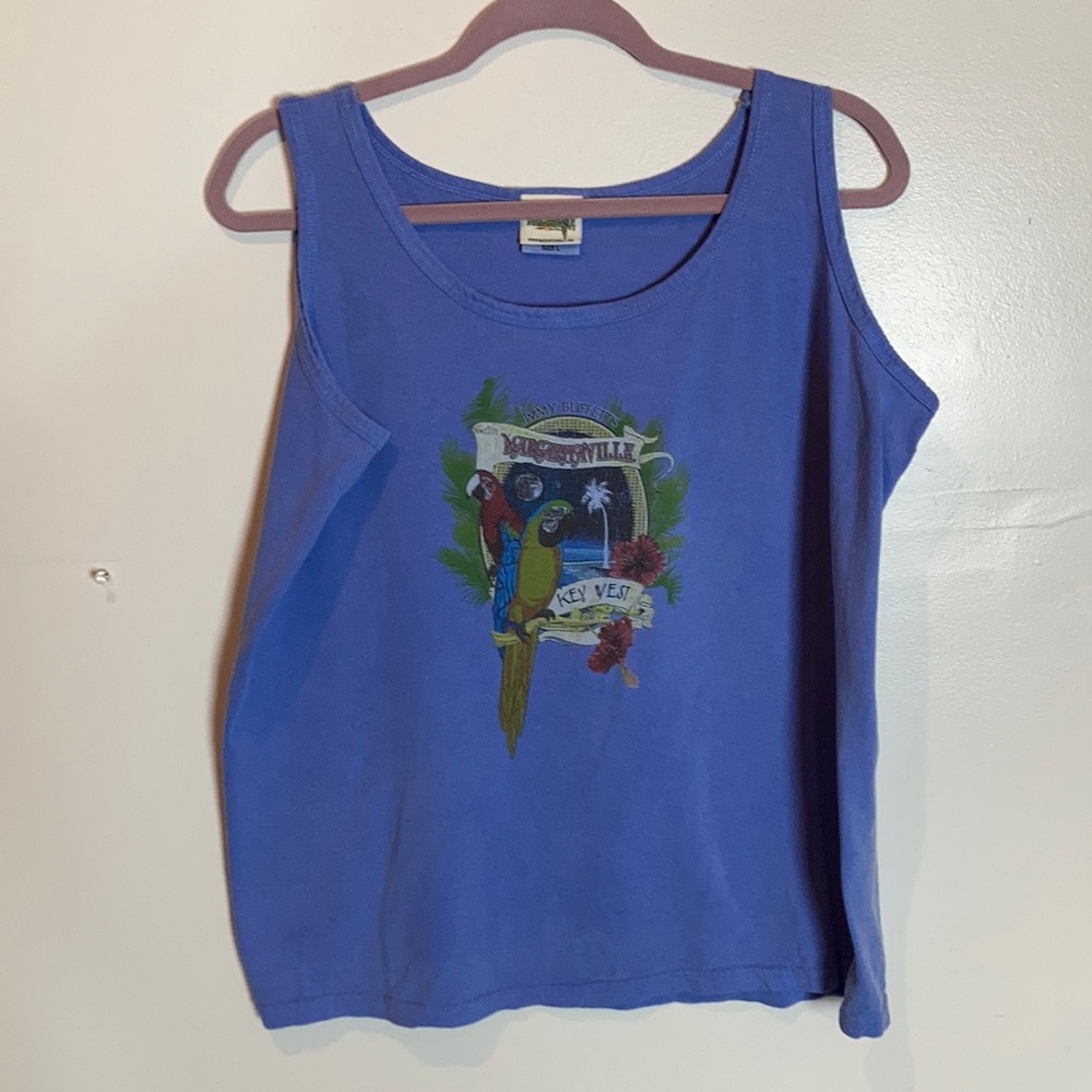 D380 Jimmy buffet powder blue tank top L